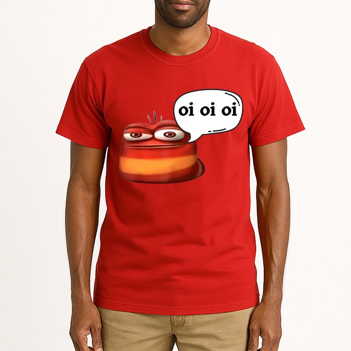 Funny Oi Oi Oi Red Worm Sarcastic Meme Tall T-Shirt