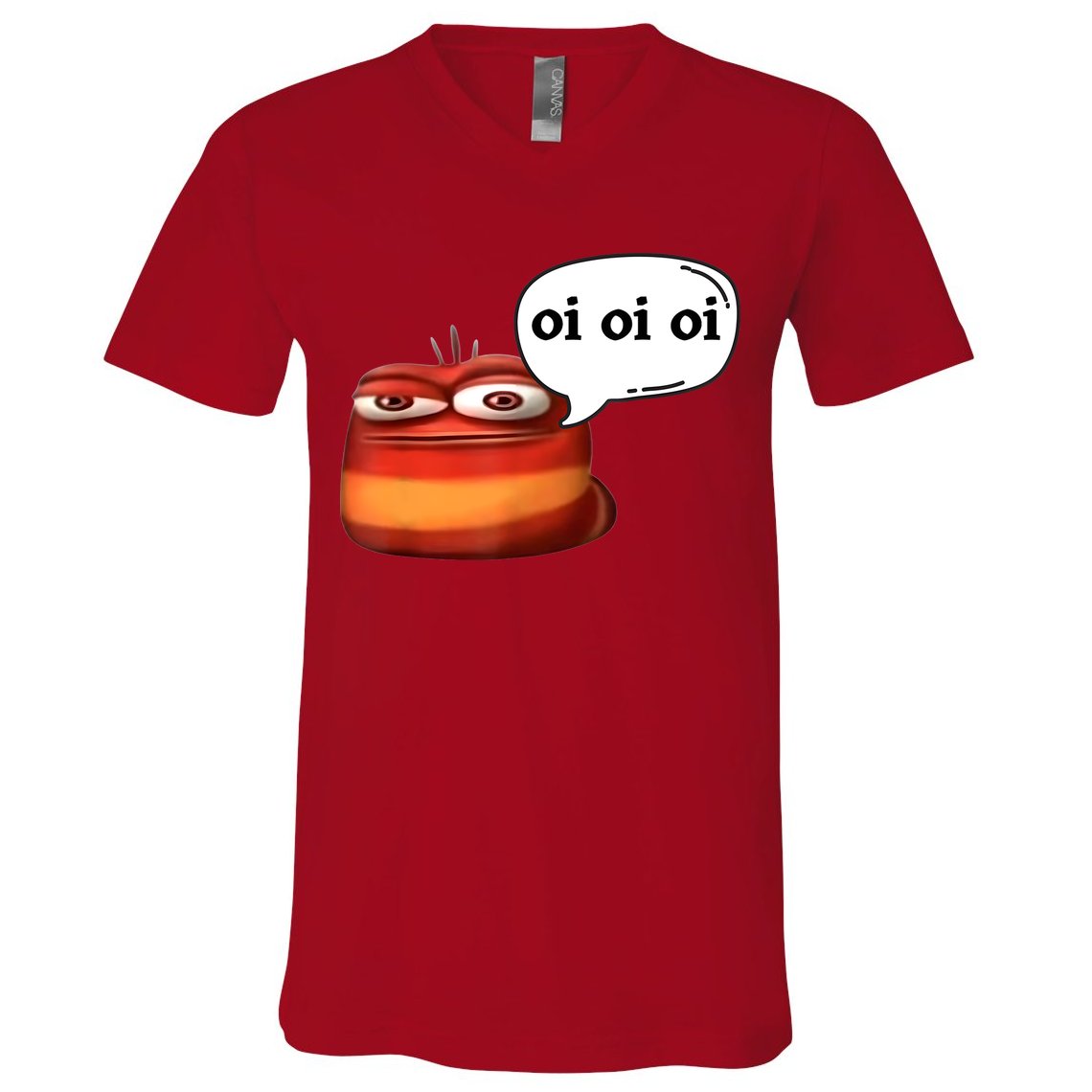 Funny Oi Oi Oi Red Worm Sarcastic Meme V-Neck T-Shirt