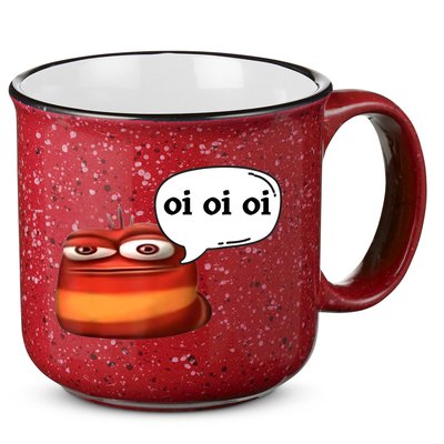 Funny Oi Oi Oi Red Worm Sarcastic Meme 15oz Campfire Ceramic Mug