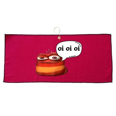 Funny Oi Oi Oi Red Worm Sarcastic Meme Large Microfiber Waffle Golf Towel