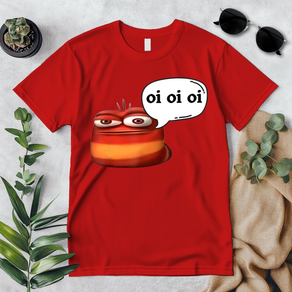 Funny Oi Oi Oi Red Worm Sarcastic Meme Premium T-Shirt