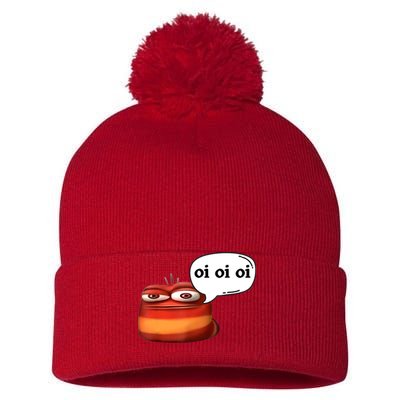 Funny Oi Oi Oi Red Worm Sarcastic Meme Pom Pom 12in Knit Beanie