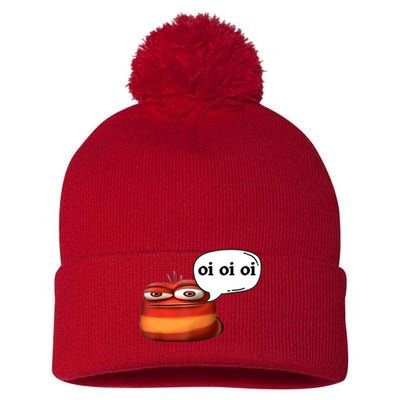 Funny Oi Oi Oi Red Worm Sarcastic Meme Pom Pom 12in Knit Beanie