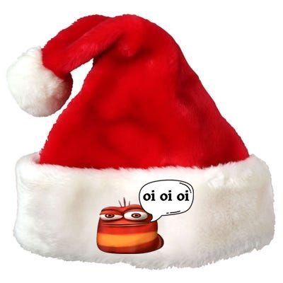 Funny Oi Oi Oi Red Worm Sarcastic Meme Premium Christmas Santa Hat