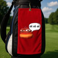Funny Oi Oi Oi Red Worm Sarcastic Meme Golf Towel