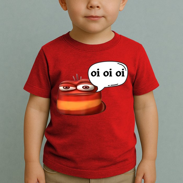 Funny Oi Oi Oi Red Worm Sarcastic Meme Toddler T-Shirt