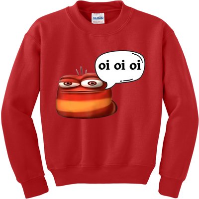 Funny Oi Oi Oi Red Worm Sarcastic Meme Kids Sweatshirt