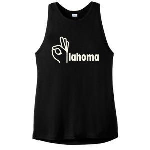 Funny Oklahoma OK State Ladies PosiCharge Tri-Blend Wicking Tank