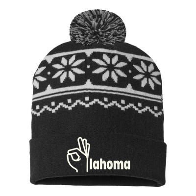 Funny Oklahoma OK State USA-Made Snowflake Beanie