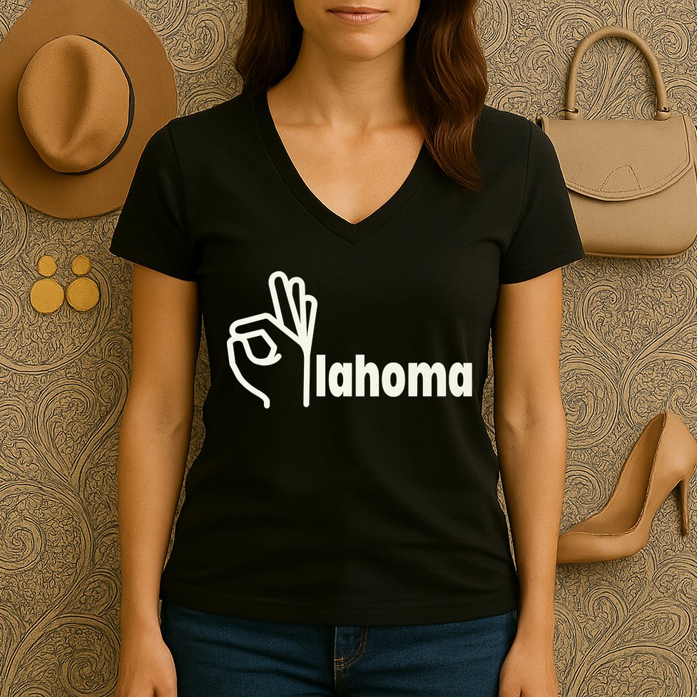 Funny Oklahoma OK State Women's V-Neck T-Shirt