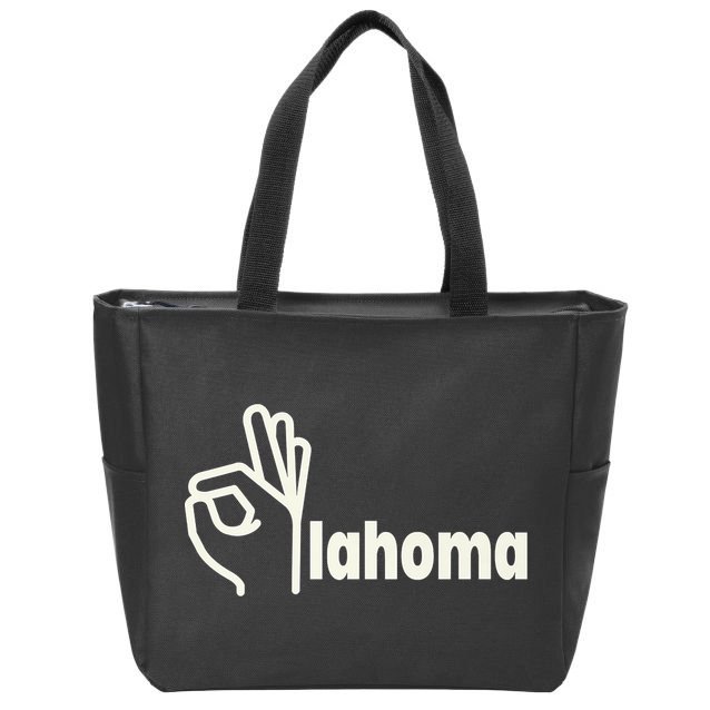Funny Oklahoma OK State Zip Tote Bag