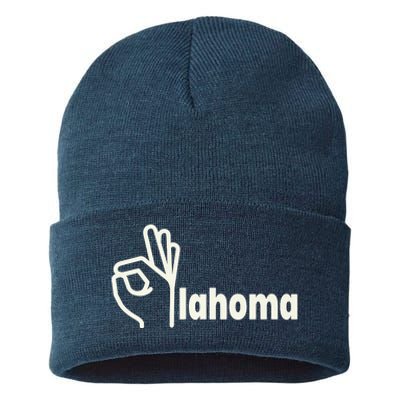 Funny Oklahoma OK State Sustainable Knit Beanie