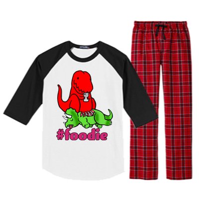 Foodie T-rex Food Selfie Raglan Sleeve Pajama Set