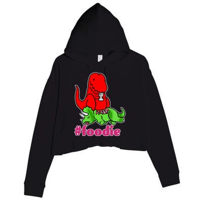 Foodie T-rex Food Selfie Crop Fleece Hoodie