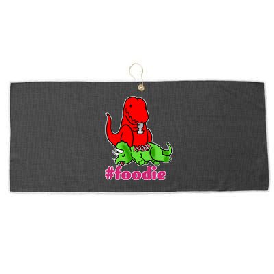 Foodie T-rex Food Selfie Large Microfiber Waffle Golf Towel