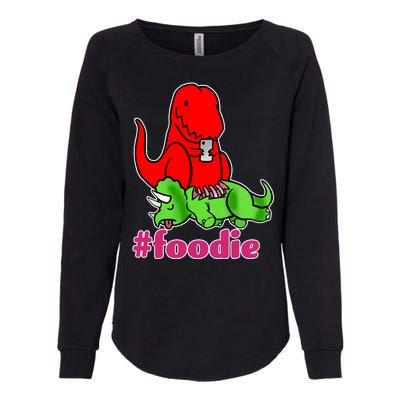 Foodie T-rex Food Selfie Womens California Wash Sweatshirt