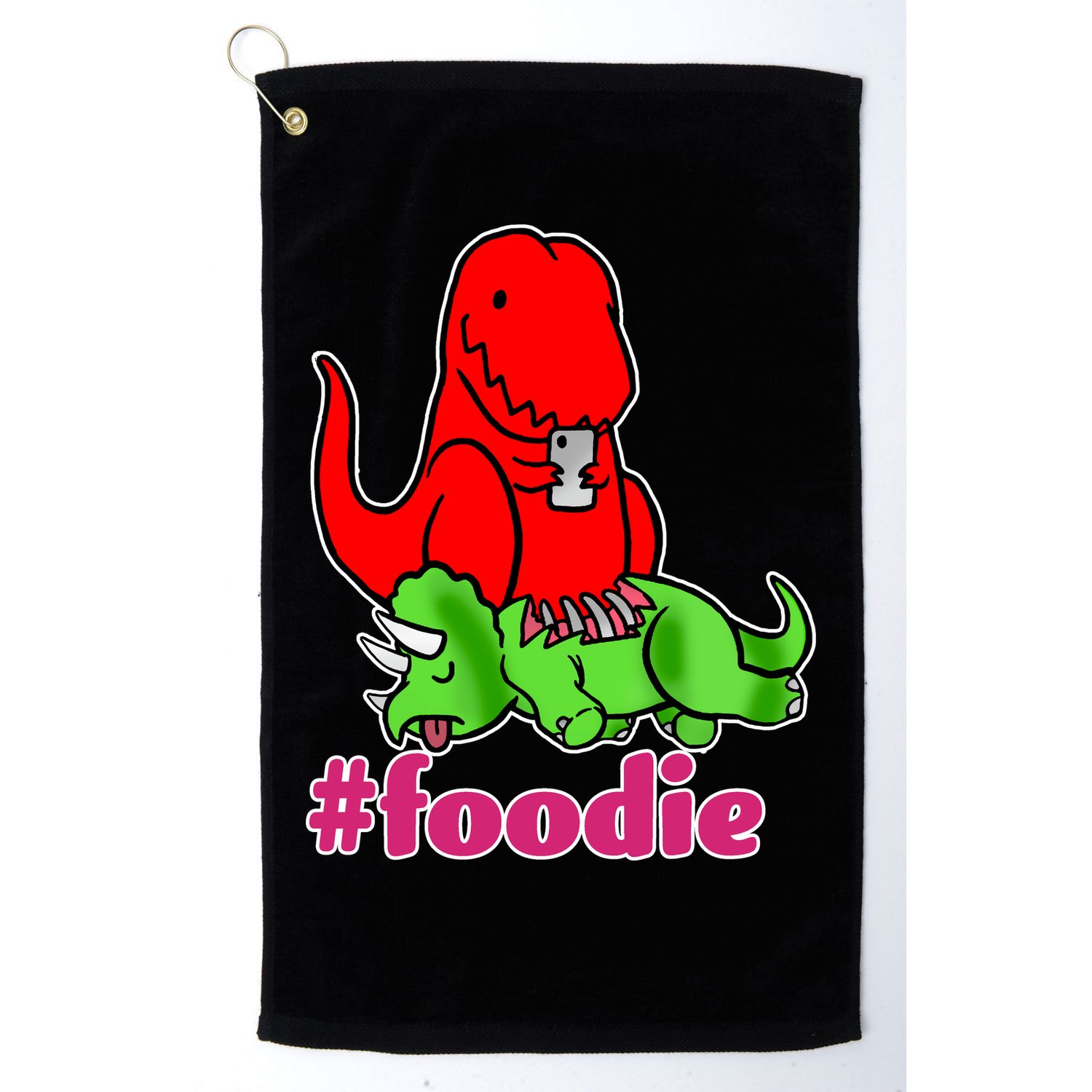 Foodie T-rex Food Selfie Golf Towel