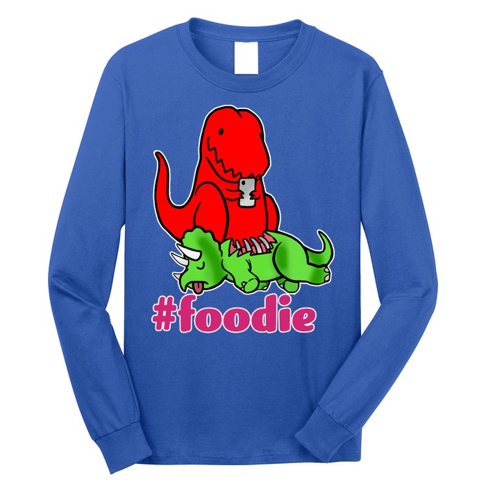 Foodie T-rex Food Selfie Long Sleeve Shirt