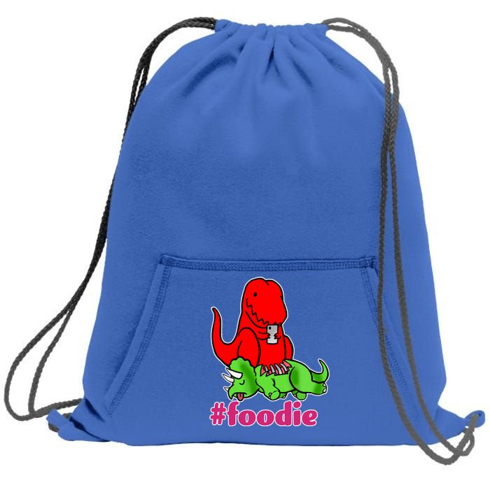 Foodie T-rex Food Selfie Sweatshirt Cinch Pack Bag