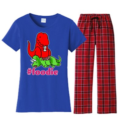 Foodie T-rex Food Selfie Women's Flannel Pajama Set