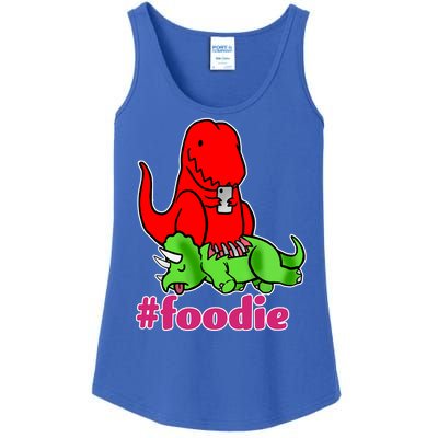 Foodie T-rex Food Selfie Ladies Essential Tank