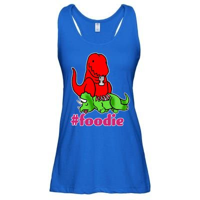 Foodie T-rex Food Selfie Ladies Essential Flowy Tank