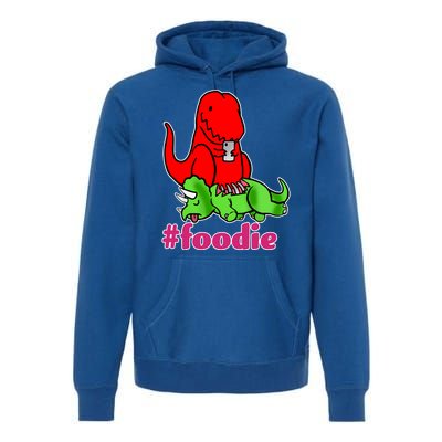 Foodie T-rex Food Selfie Premium Hoodie