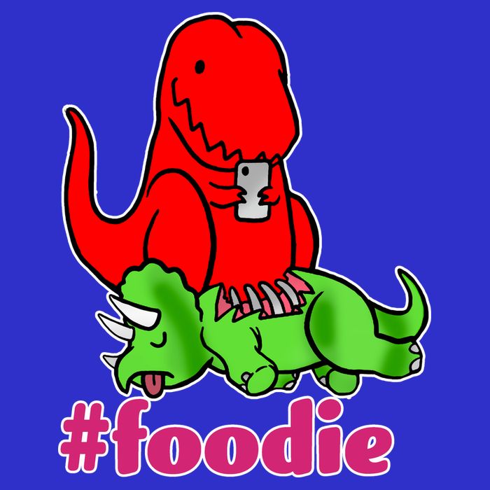 Foodie T-rex Food Selfie Poster