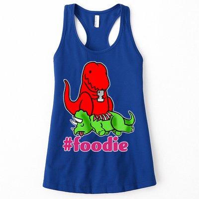 Foodie T-rex Food Selfie Womens Tank Top