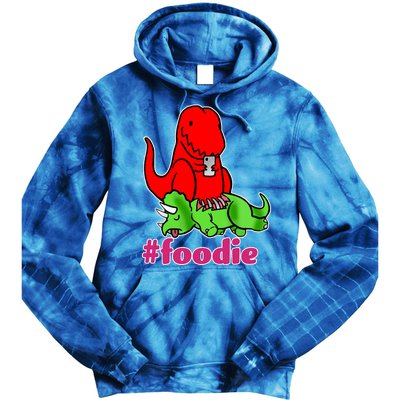 Foodie T-rex Food Selfie Tie Dye Hoodie