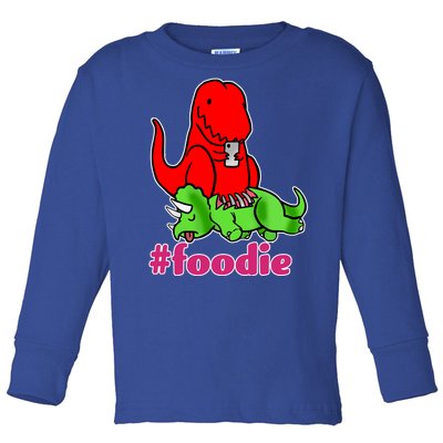 Foodie T-rex Food Selfie Toddler Long Sleeve Shirt