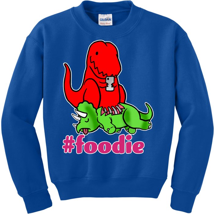 Foodie T-rex Food Selfie Kids Sweatshirt