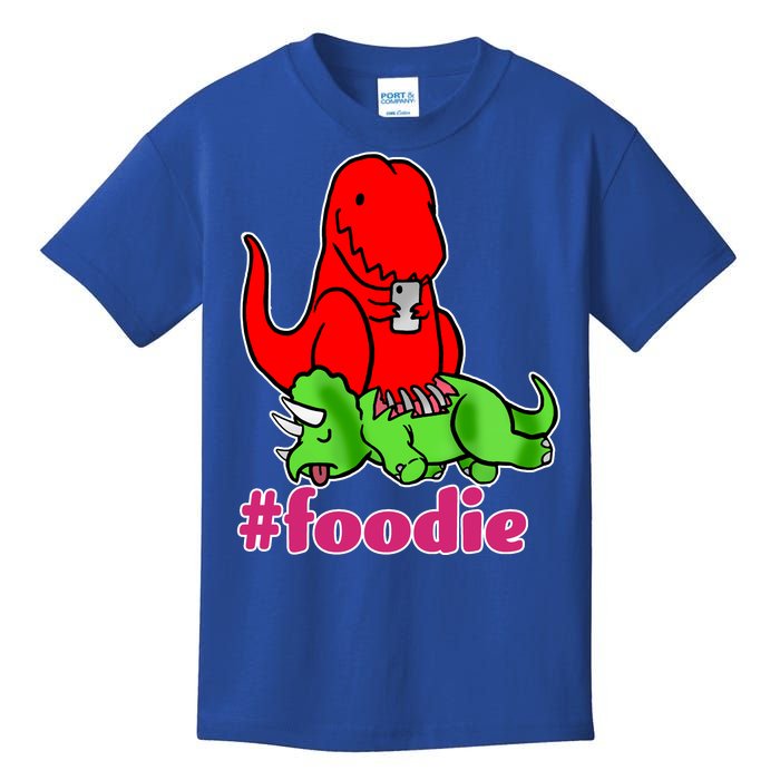 Foodie T-rex Food Selfie Kids T-Shirt