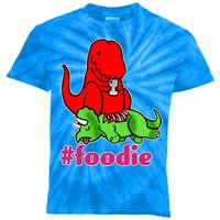 Foodie T-rex Food Selfie Kids Tie-Dye T-Shirt