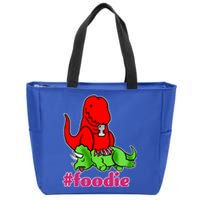 Foodie T-rex Food Selfie Zip Tote Bag