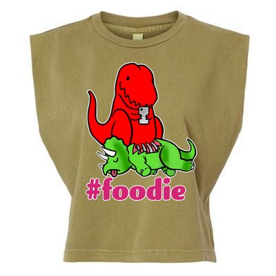 Foodie T-rex Food Selfie Garment-Dyed Women's Muscle Tee