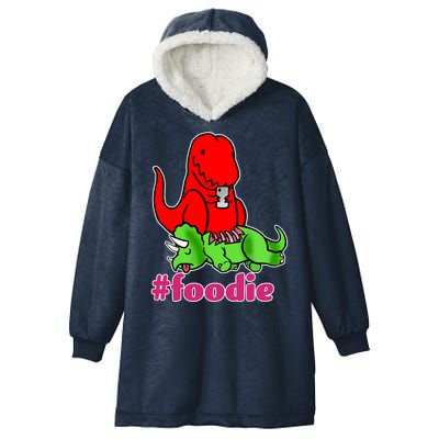 Foodie T-rex Food Selfie Hooded Wearable Blanket