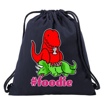 Foodie T-rex Food Selfie Drawstring Bag