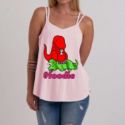 Foodie T-rex Food Selfie Women's Strappy Tank