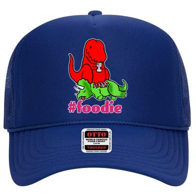 Foodie T-rex Food Selfie High Crown Mesh Back Trucker Hat