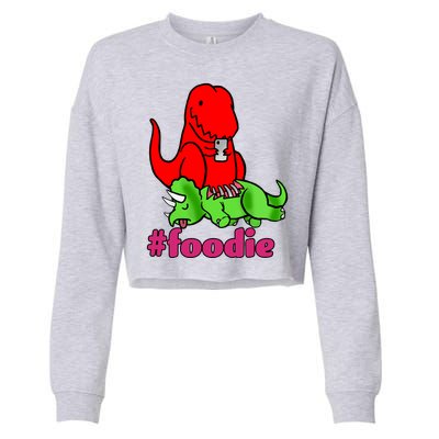 Foodie T-rex Food Selfie Cropped Pullover Crew