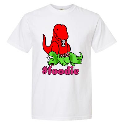 Foodie T-rex Food Selfie Garment-Dyed Heavyweight T-Shirt