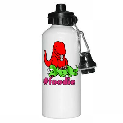 Foodie T-rex Food Selfie Aluminum Water Bottle