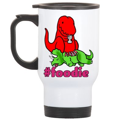 Foodie T-rex Food Selfie Stainless Steel Travel Mug