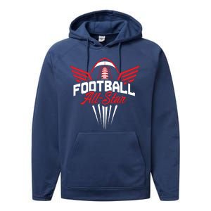 Football All-Star Team Jersey Logo Performance Fleece Hoodie