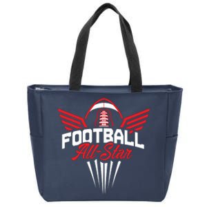 Football All-Star Team Jersey Logo Zip Tote Bag