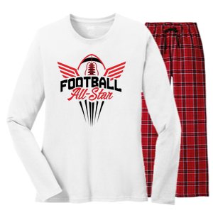 Football All-Star Team Jersey Logo Women's Long Sleeve Flannel Pajama Set 