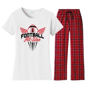 Football All-Star Team Jersey Logo Women's Flannel Pajama Set