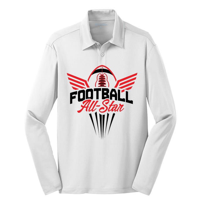 Football All-Star Team Jersey Logo Silk Touch Performance Long Sleeve Polo