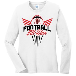 Football All-Star Team Jersey Logo Ladies Long Sleeve Shirt